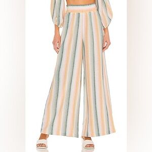 Show Me Your Mumu Julian Pants, Pastel Vertical Stripe Wide-Leg Pants